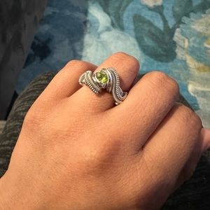 Handmade wire wrapped ring and necklace w/ peridot stone